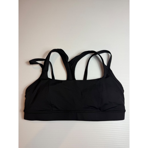 Lululemon Black Strappy Back Sports Bra Workout Top Size 10 - Picture 1 of 5